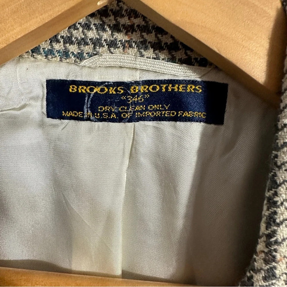 Vintage Brooks Brothers houndstooth blazer, 40L, wool/silk blend, office - Picture 2 of 9
